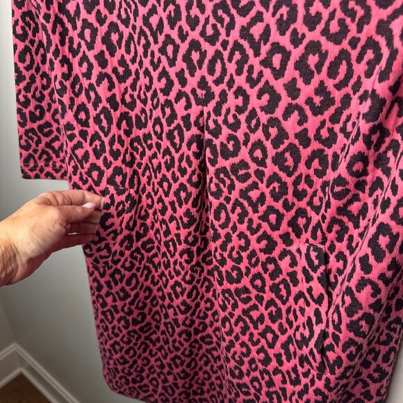 Tyler Boe Kim Jacquard Dress Medium MSRP $168 Leopard Cowl Neck Classic Chic - Picture 4 of 8